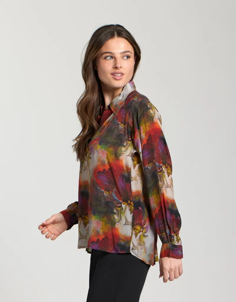 APNY Half-Plaket Pullover Blouse