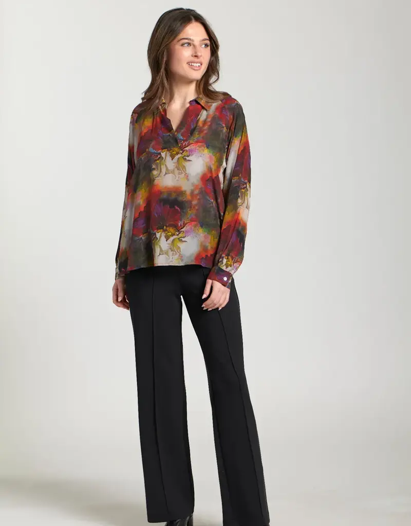 APNY Half-Plaket Pullover Blouse