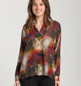 APNY Half-Plaket Pullover Blouse