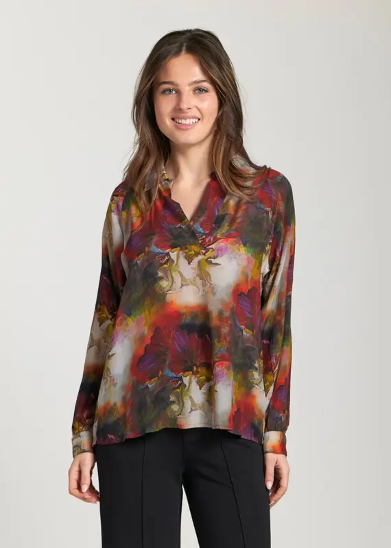 APNY Half-Plaket Pullover Blouse