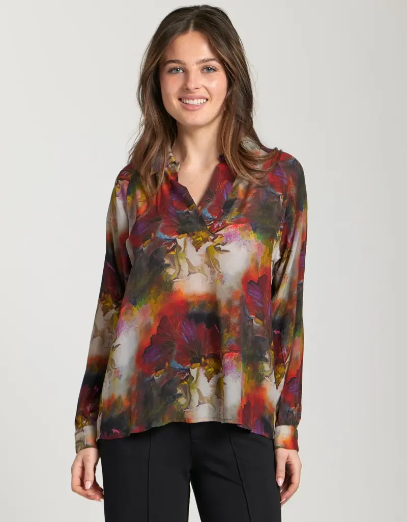 APNY Half-Plaket Pullover Blouse