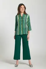 APNY 3/4 Sleeve Mandarin Collar Button-Up Top