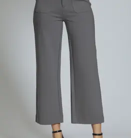 APNY Ponte Cropped Wide Leg Pant With Patch Pocket
