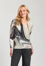 APNY Sunset Marble Printed V-Neck Pullover