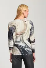 APNY Sunset Marble Printed V-Neck Pullover