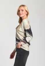 APNY Sunset Marble Printed V-Neck Pullover