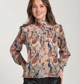 APNY Ruffle Half Placket Blouse