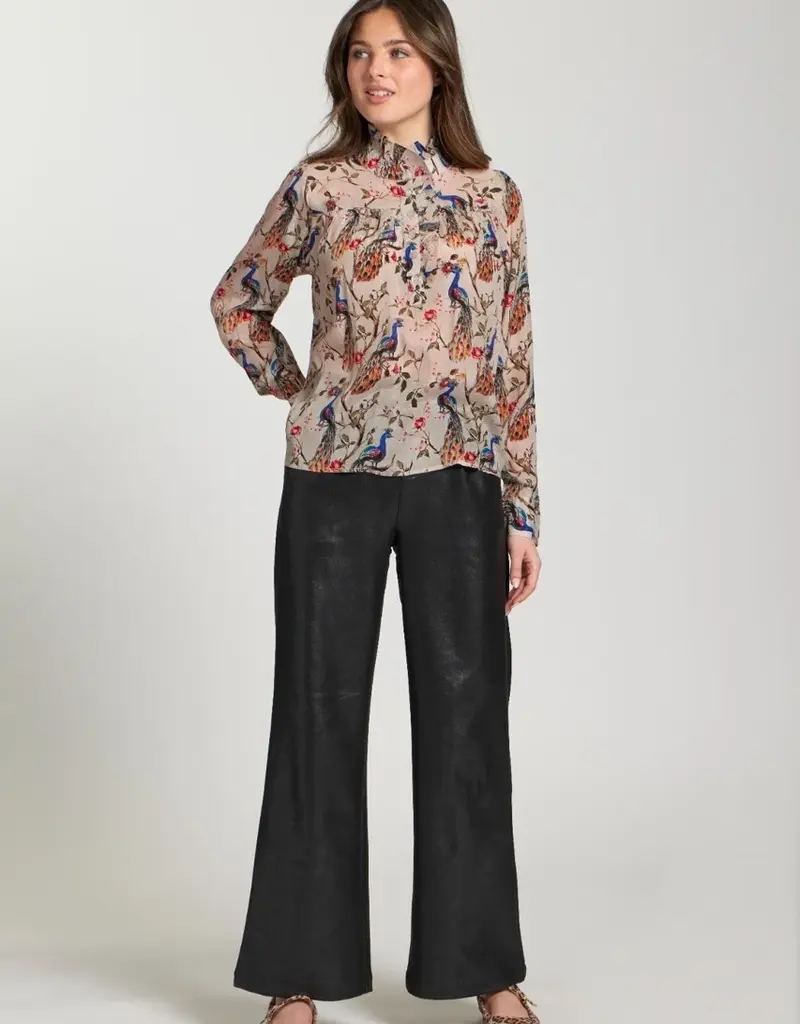 APNY Ruffle Half Placket Blouse