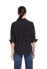 Karen Kane Embellished Ruched Sleeve Shirt