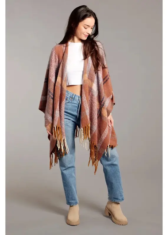 Hadley Wren Savannah Plaid Ruana