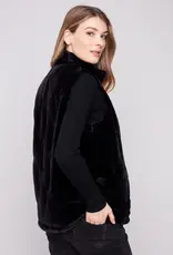 Charlie B Printed Reversible Quilted Faux Fur Vest