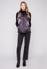 Charlie B Printed Reversible Quilted Faux Fur Vest