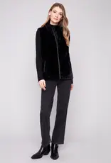 Charlie B Printed Reversible Quilted Faux Fur Vest