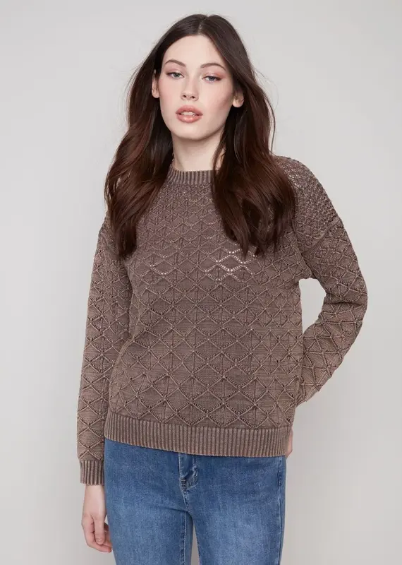 Charlie B Pointelle Pullover Sweater