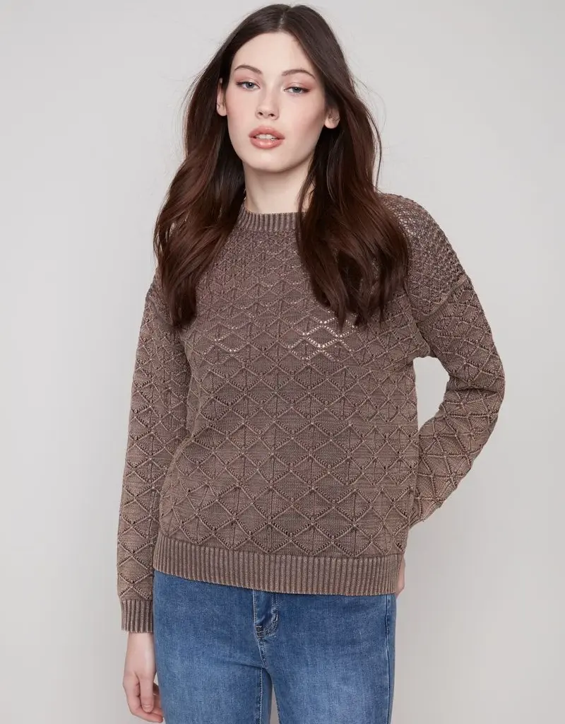 Charlie B Pointelle Pullover Sweater