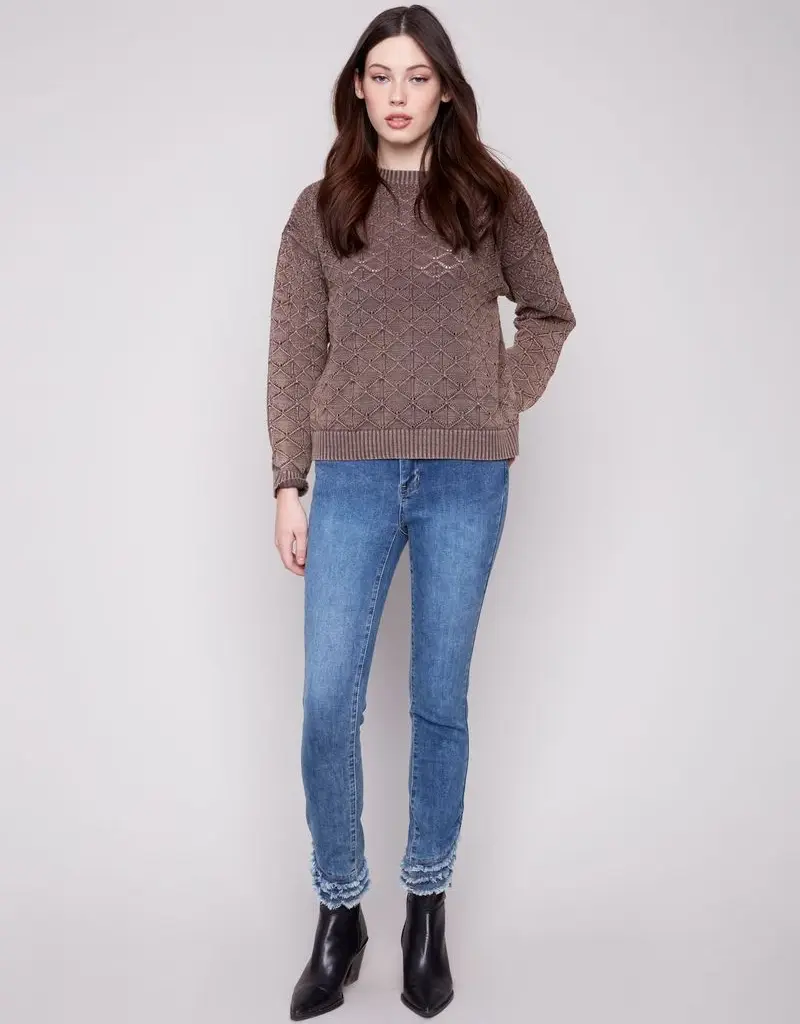 Charlie B Pointelle Pullover Sweater