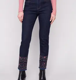 Charlie B Embroidered Hem Jeans