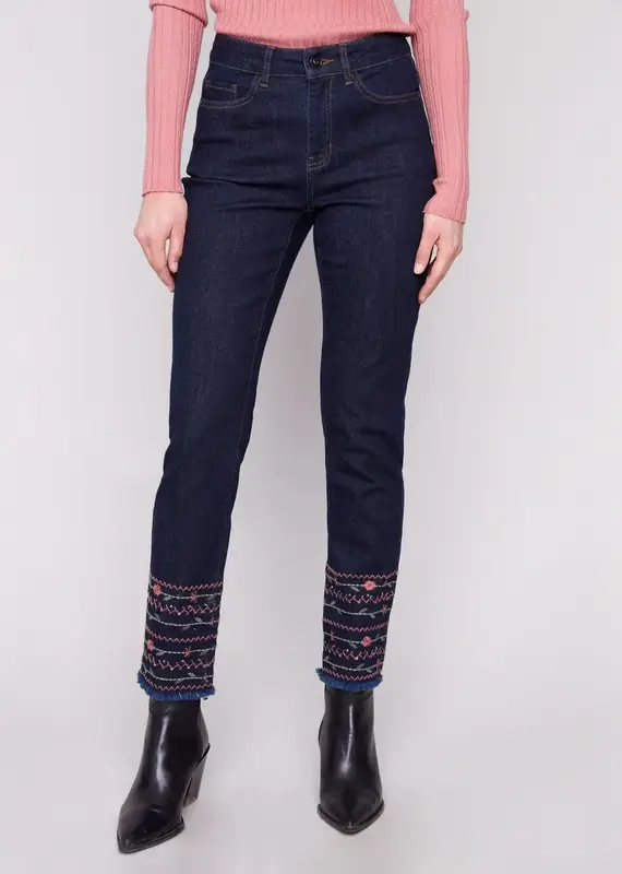 Charlie B Embroidered Hem Jeans
