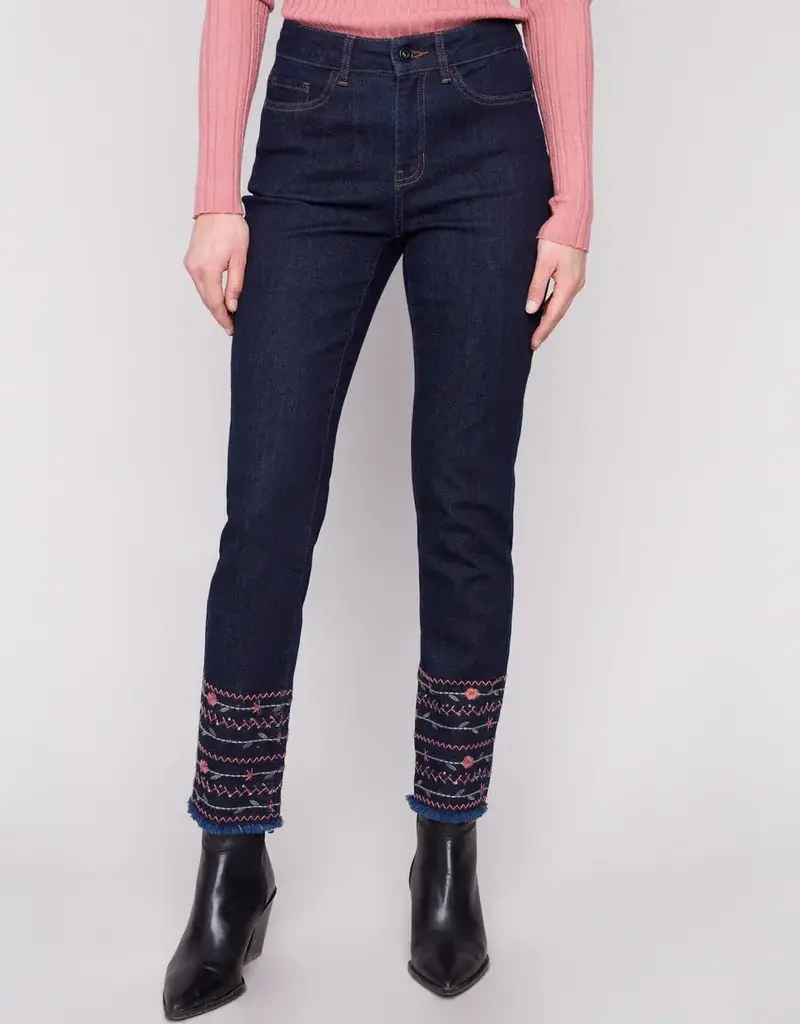 Charlie B Embroidered Hem Jeans