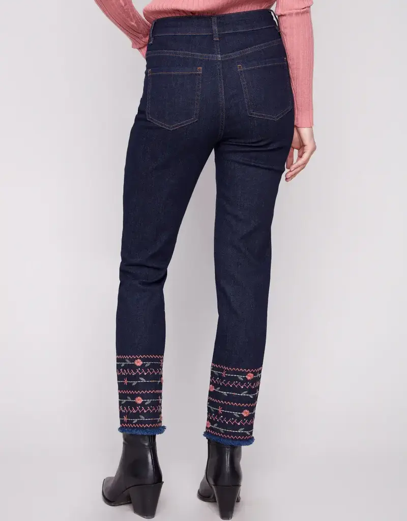 Charlie B Embroidered Hem Jeans