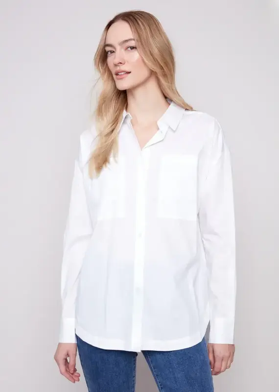 Charlie B Loose Poplin Shirt