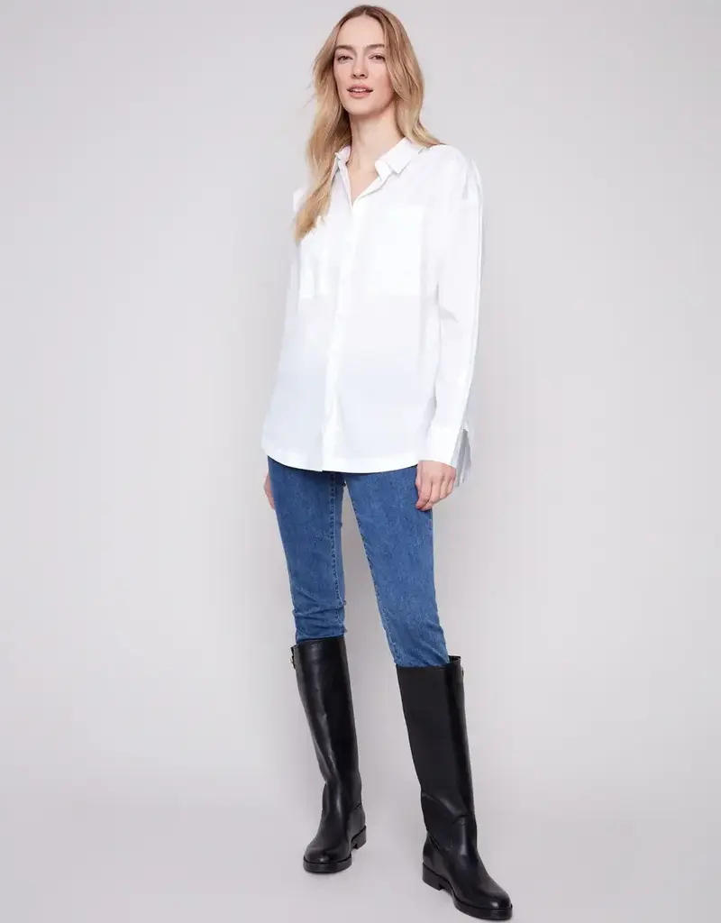 Charlie B Loose Poplin Shirt