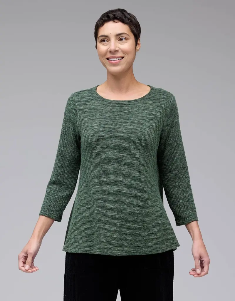 Cut Loose 3/4 Sleeve Aline Boatneck Top