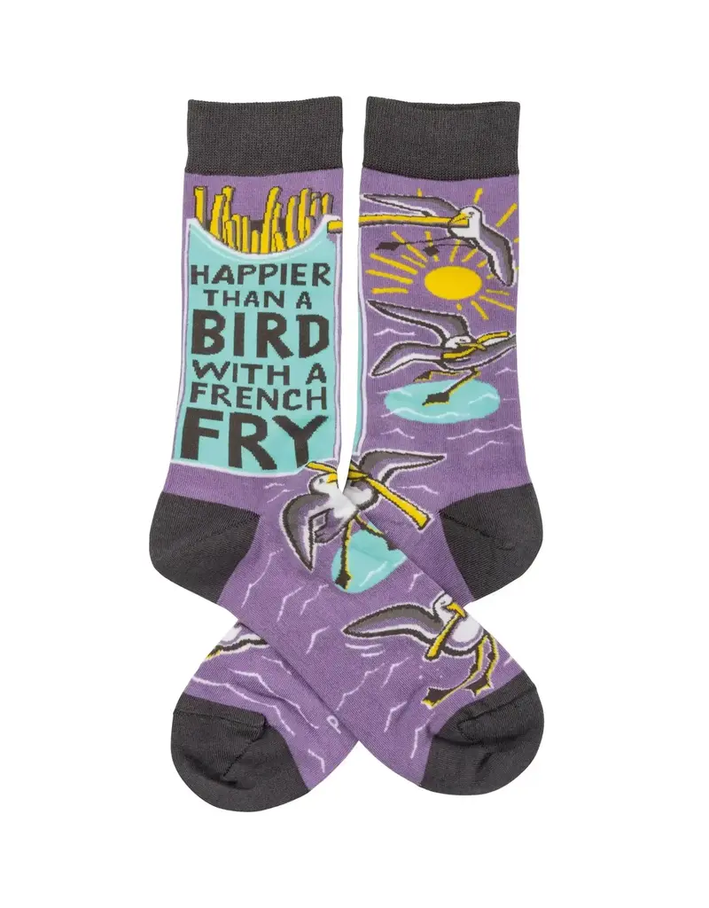 Primitives by Kathy Happier Than A Bird with A French Fry LOL Crew Socks