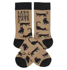 Primitives by Kathy Less People More Cats LOL Crew Socks