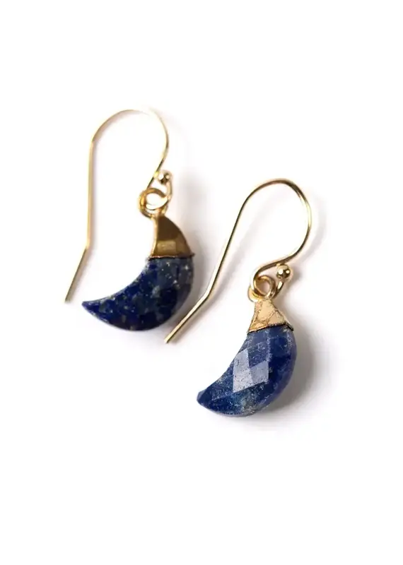 Anne Vaughan Blue Moon Lapis Moon Simple Earrings