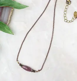 Anne Vaughan Mauve Lepidolite Simple Necklace