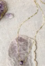 Anne Vaughan Midnight Amethyst Bezel Simple Necklace