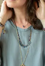 Anne Vaughan Midnight Amethyst Bezel Simple Necklace