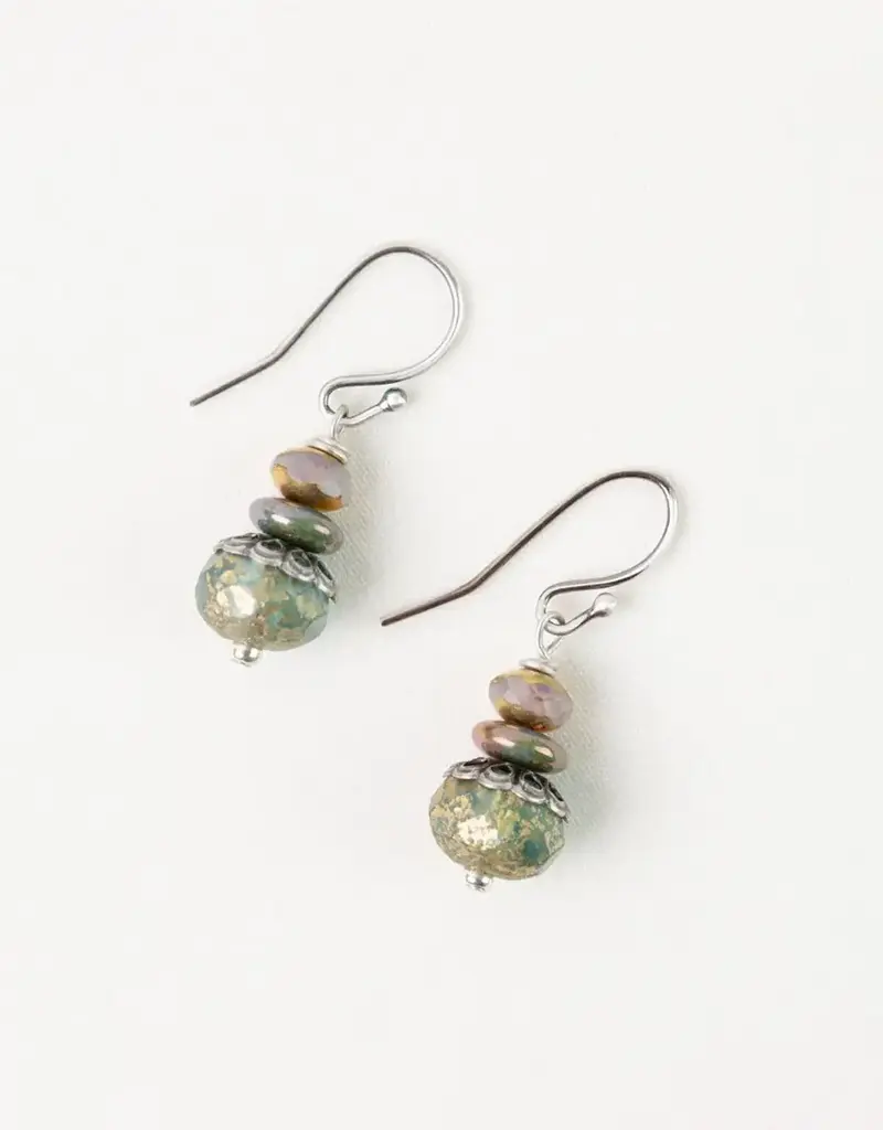 Anne Vaughan Water Lily Czech Glass Simple Earrings