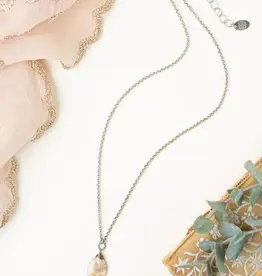 Anne Vaughan Windsor Castle Abalone Teardrop Briolette Simple Necklace