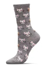 Infinity Classics Cat Face Cashmere Crew Socks