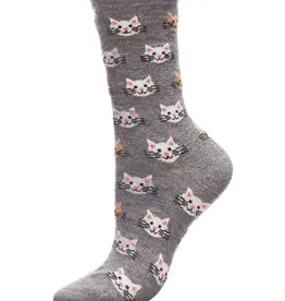 Infinity Classics Cat Face Cashmere Crew Socks
