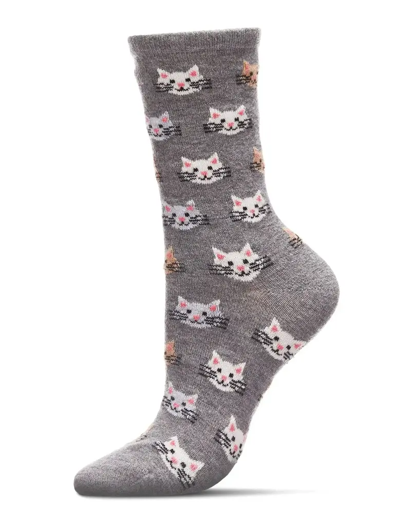 Infinity Classics Cat Face Cashmere Crew Socks
