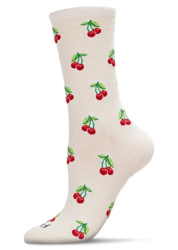 Infinity Classics Cherries Bamboo Blend Crew Socks