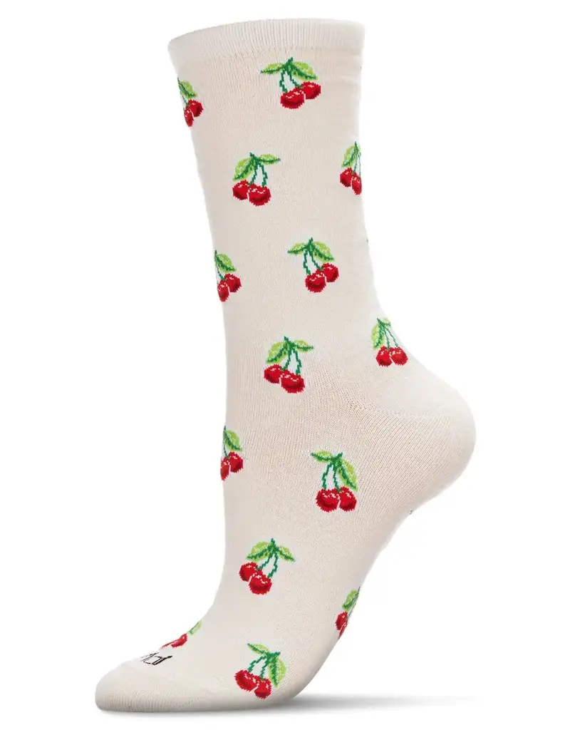 Infinity Classics Cherries Bamboo Blend Crew Socks
