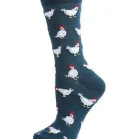 Infinity Classics Chickens Bamboo Blend Crew Socks