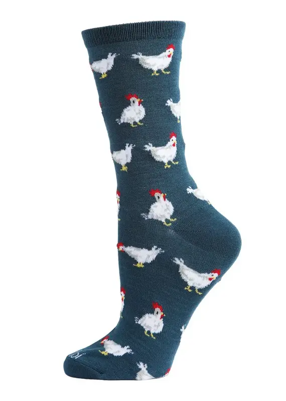 Infinity Classics Chickens Bamboo Blend Crew Socks