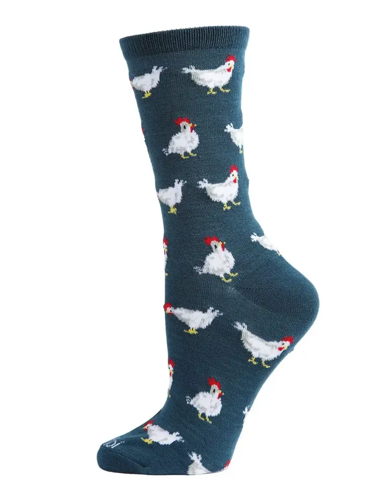 Infinity Classics Chickens Bamboo Blend Crew Socks