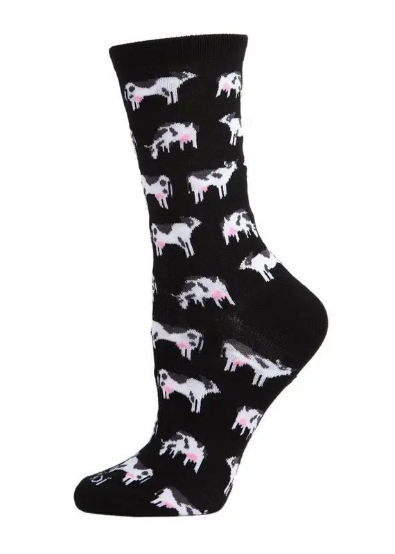 Infinity Classics Cows Bamboo Blend Crew Socks