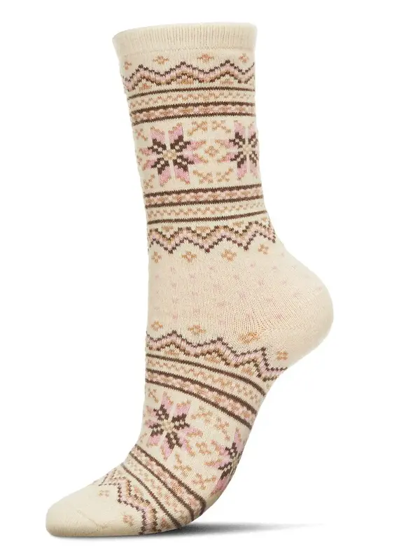 Infinity Classics Fair Isle Frost Wintry Cashmere Blend Crew Socks