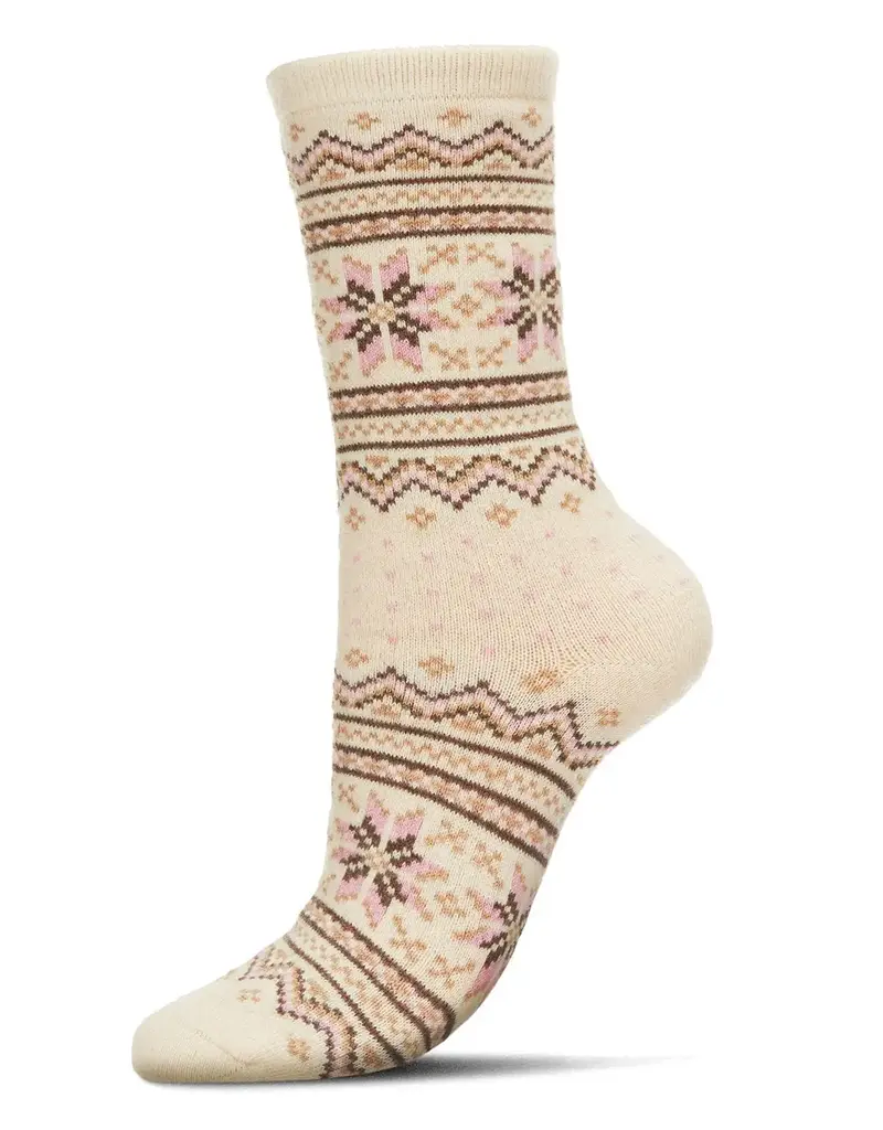 Infinity Classics Fair Isle Frost Wintry Cashmere Blend Crew Socks