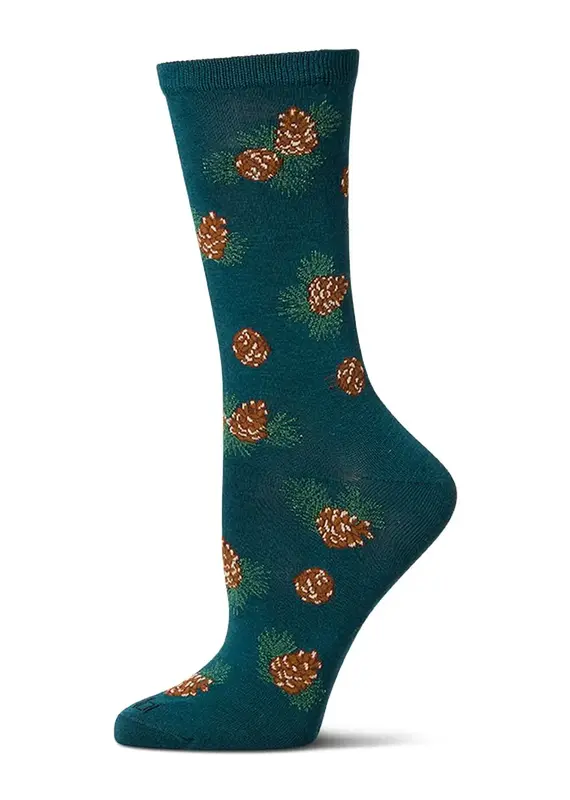 Infinity Classics Pinecones Bamboo Crew Socks