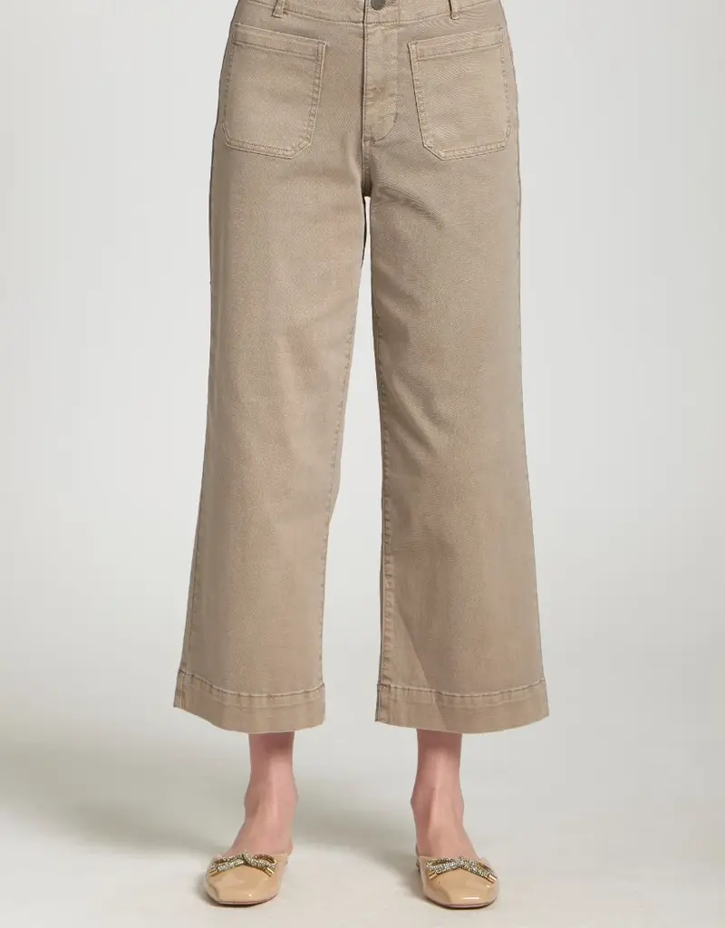 APNY Cropped Wide Leg Patch Pocket Pants