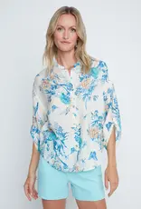 Renuar 3/4 Sleeve Button Front Top