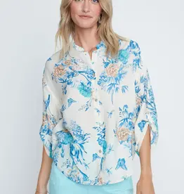 Renuar 3/4 Sleeve Button Front Top